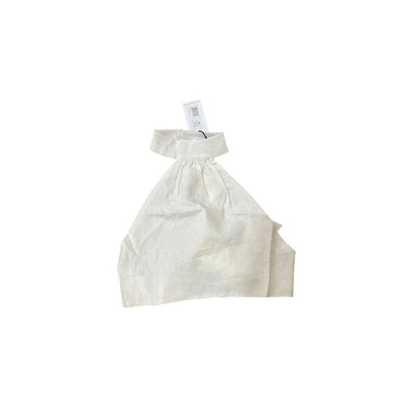 WeWoreWhat Revolve Linen Blend Whisper White Halter Top  Size‎ XS - Picture 7 of 7